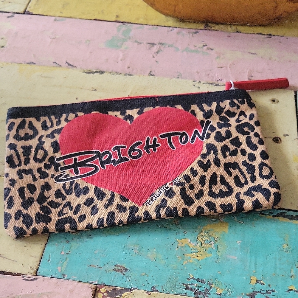 Brighton Leopard Print Heart Pouch 2020